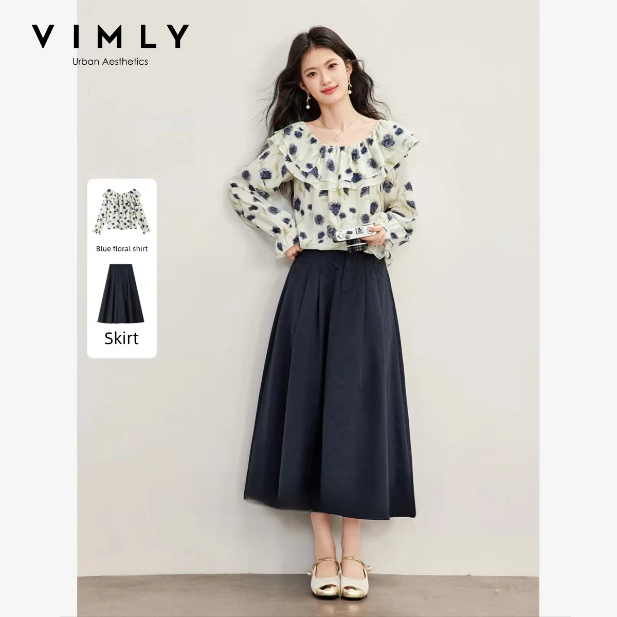 VIMLY Double Layer Ruffle Off  - огляд і ціна Blouse Off Shoulder