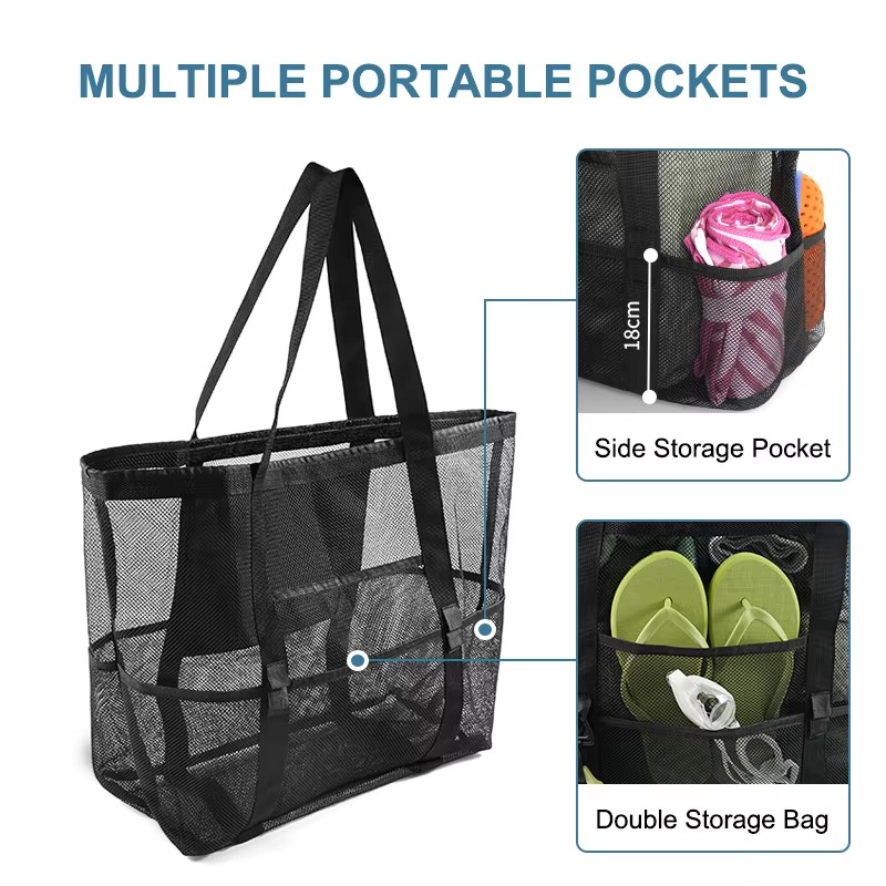1pc Extra Large Mesh Beach Bag - огляд і ціна Tote Bag Beach