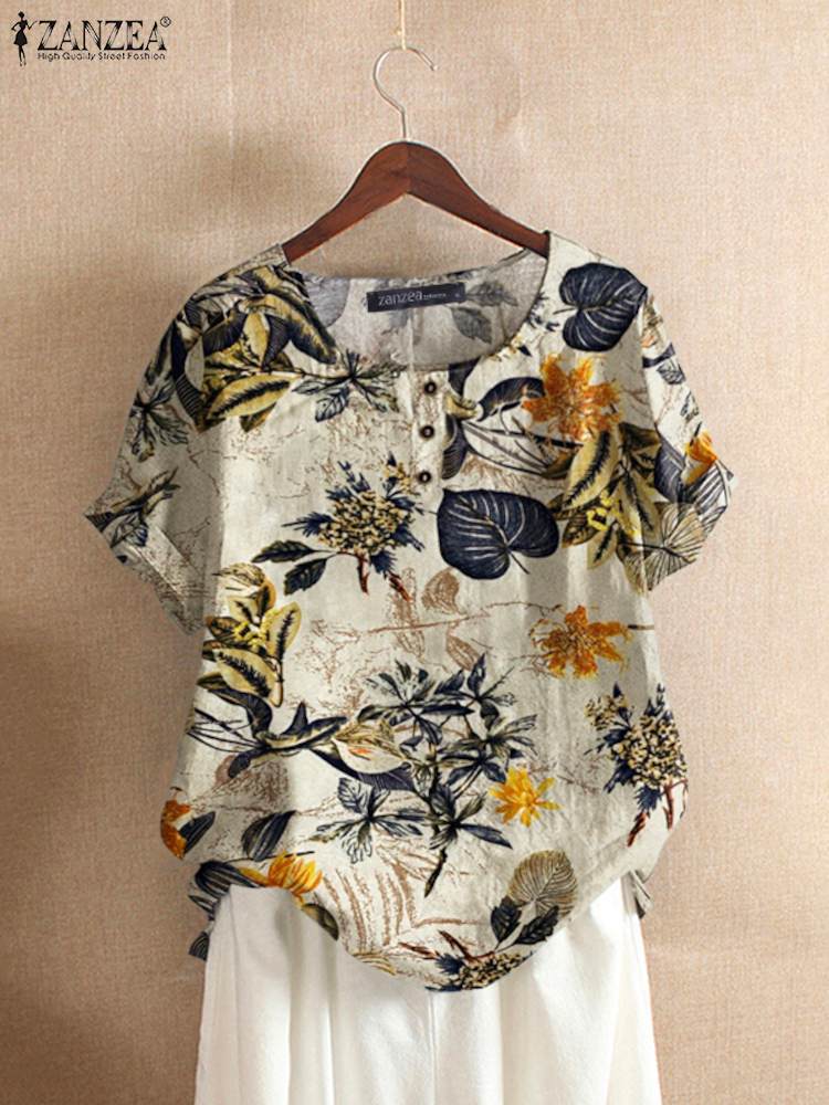 ZANZEA Women Cotton Shirt Fash - огляд і ціна Romper Floral Print