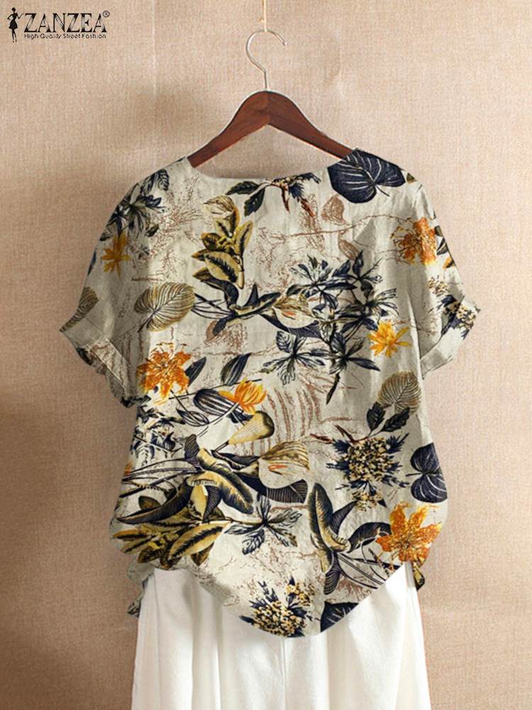 ZANZEA Women Cotton Shirt Fash - огляд і ціна Romper Floral Print