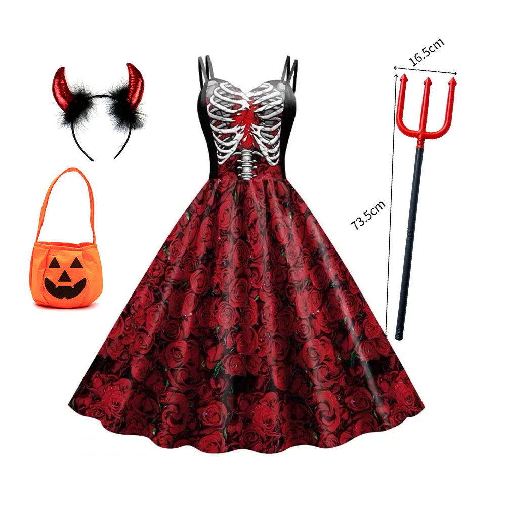Teen Girls Cosplay Costume Dre - огляд і ціна Romper Floral Print